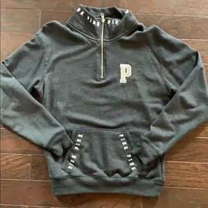 PINK xs charcoal gray top